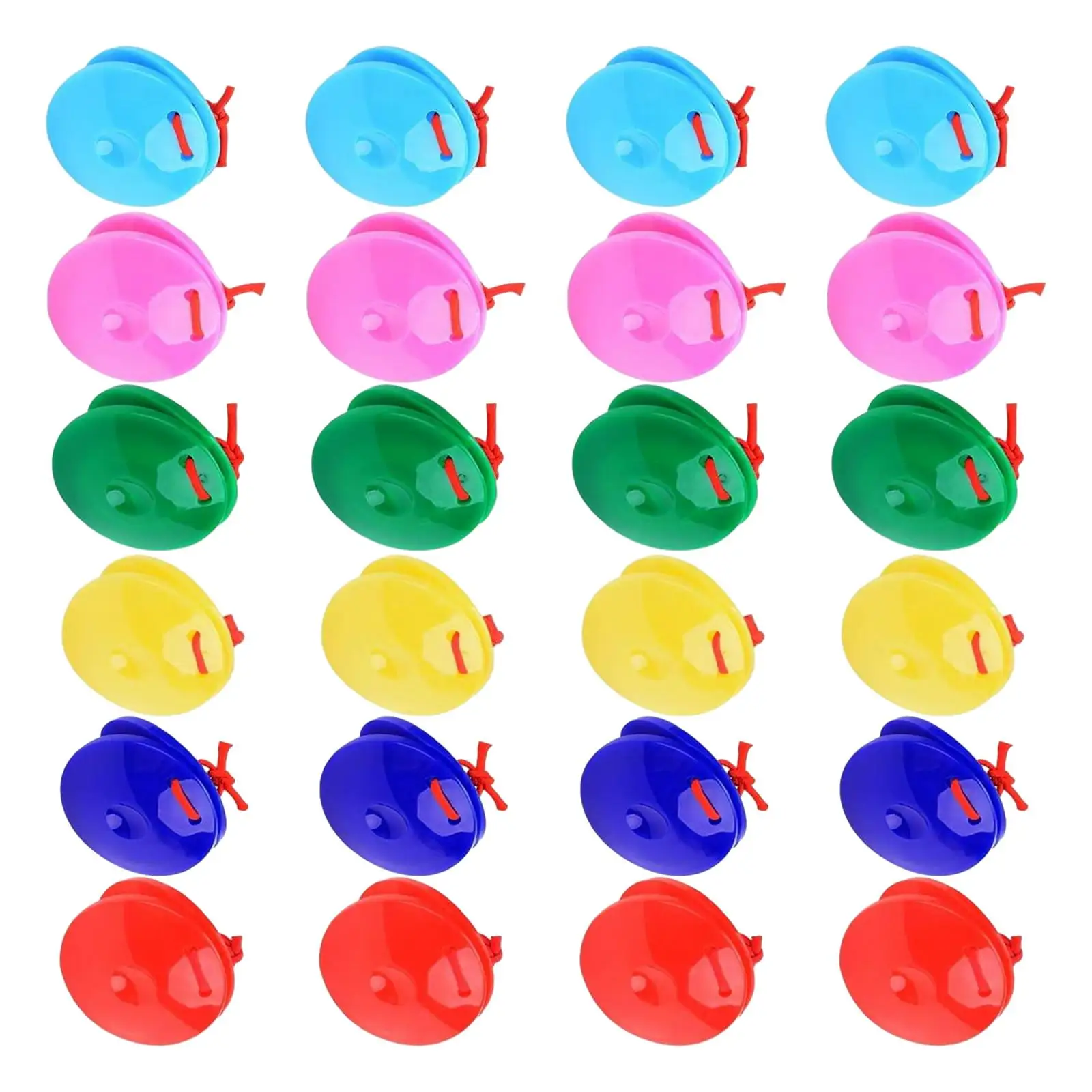 24x Finger Castanets Musical Instruments Toys Colorful Musical Castanets Rhythm Toys for Boys Girls Party Children Kids Baby