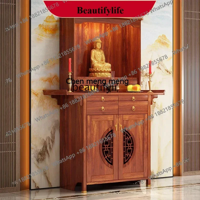 

z183 New style Solid wood shrine offering table Shrine new Chinese shrine Buddha cabinet offering table incense table Buddha sta