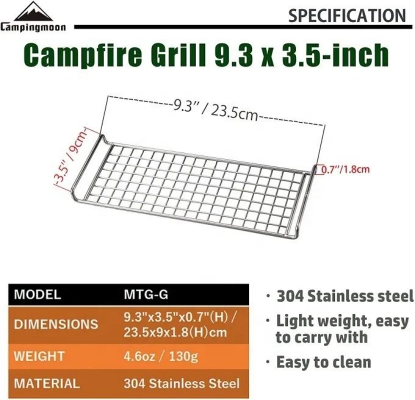 

CAMPINGMOON MTG-G сетка для барбекю портативная многоточечная опора для жареного мяса сетка для барбекю из нержавеющей стали сетка