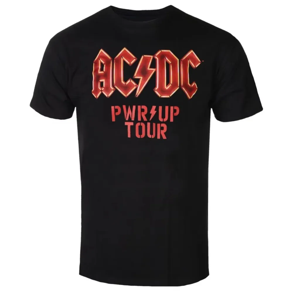 

2025 ACDC Metal Rock Band Printed T-Shirt Men Women Short Sleeve Cotton Tees Retro Hip Hop T-Shirt Brand Tops Summer Streetwear