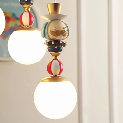 Clown Pendant Light Fixture for Children's Room Chandelier Bedroom Suspension Luminaire Decor Nordic Modern Ceiling Hanging Lamp
