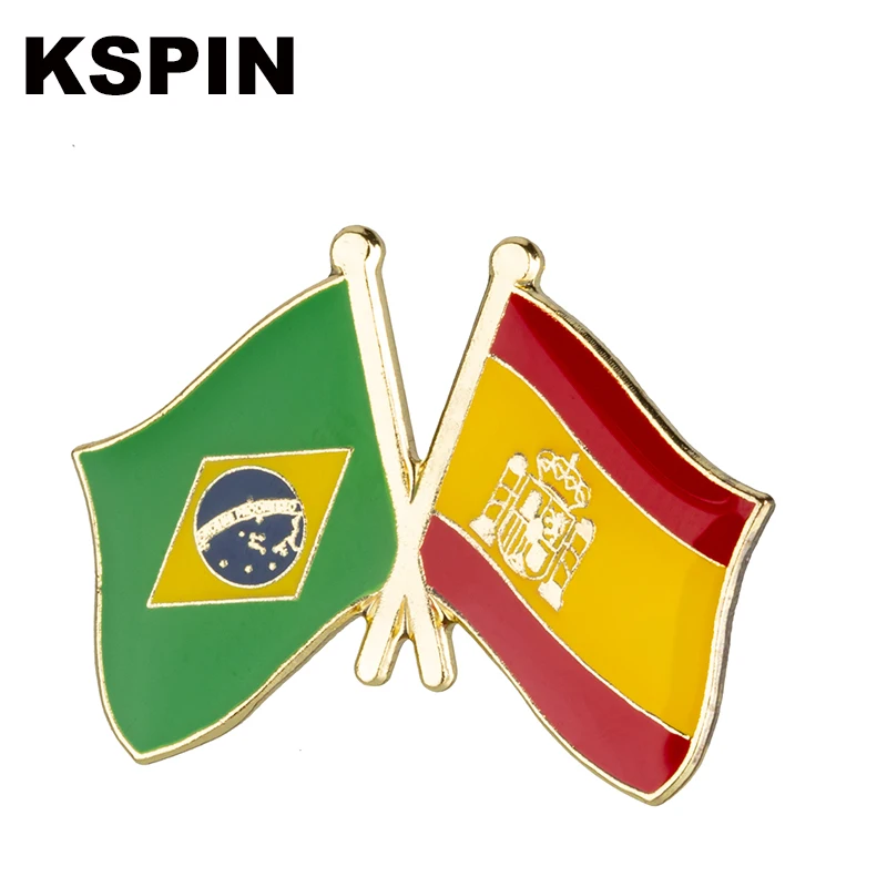 Brazil Flag Lapel Pin Badges For Clothes In Patches Rozety Papierowe Icon Backpack KS-0187