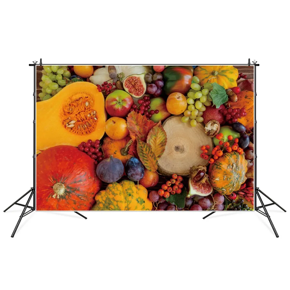 Autumn Vegetables Backdrops Photography Eventing Party Decoration Harvest Fruit Personalized Photocall Photo Backgrounds Props