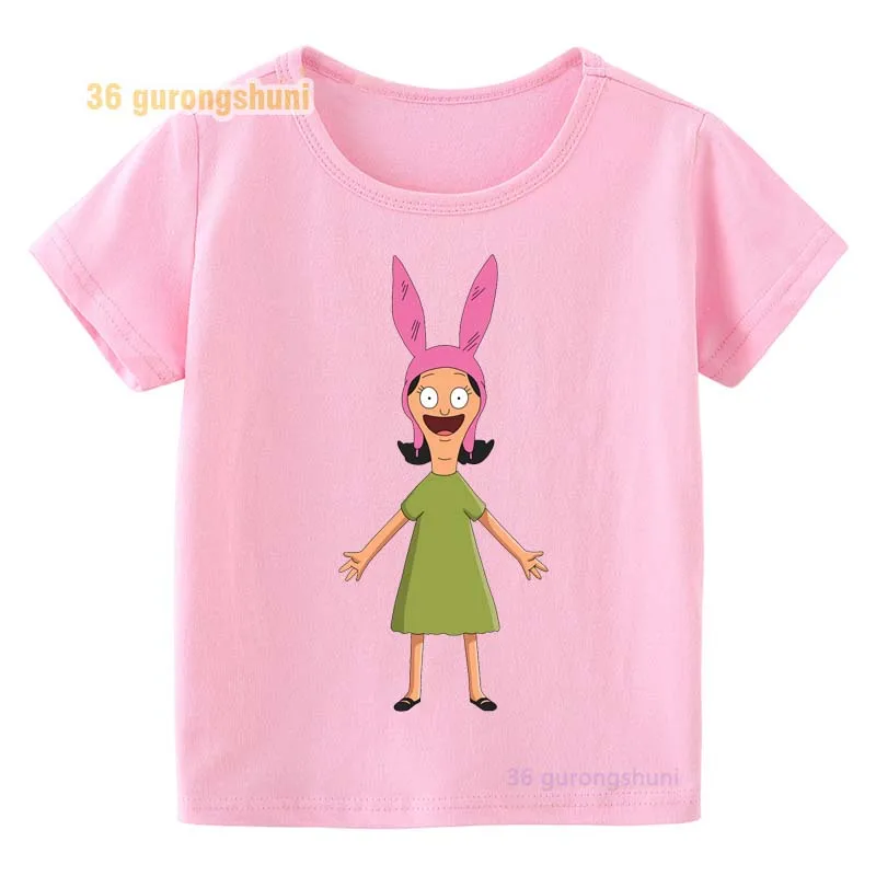 Funny T Shirt For Girls Clothes Short Sleeve bobs burgers Children pink Tshirt Gift Girl clothing Graphic T Shirts Kids t-shirts