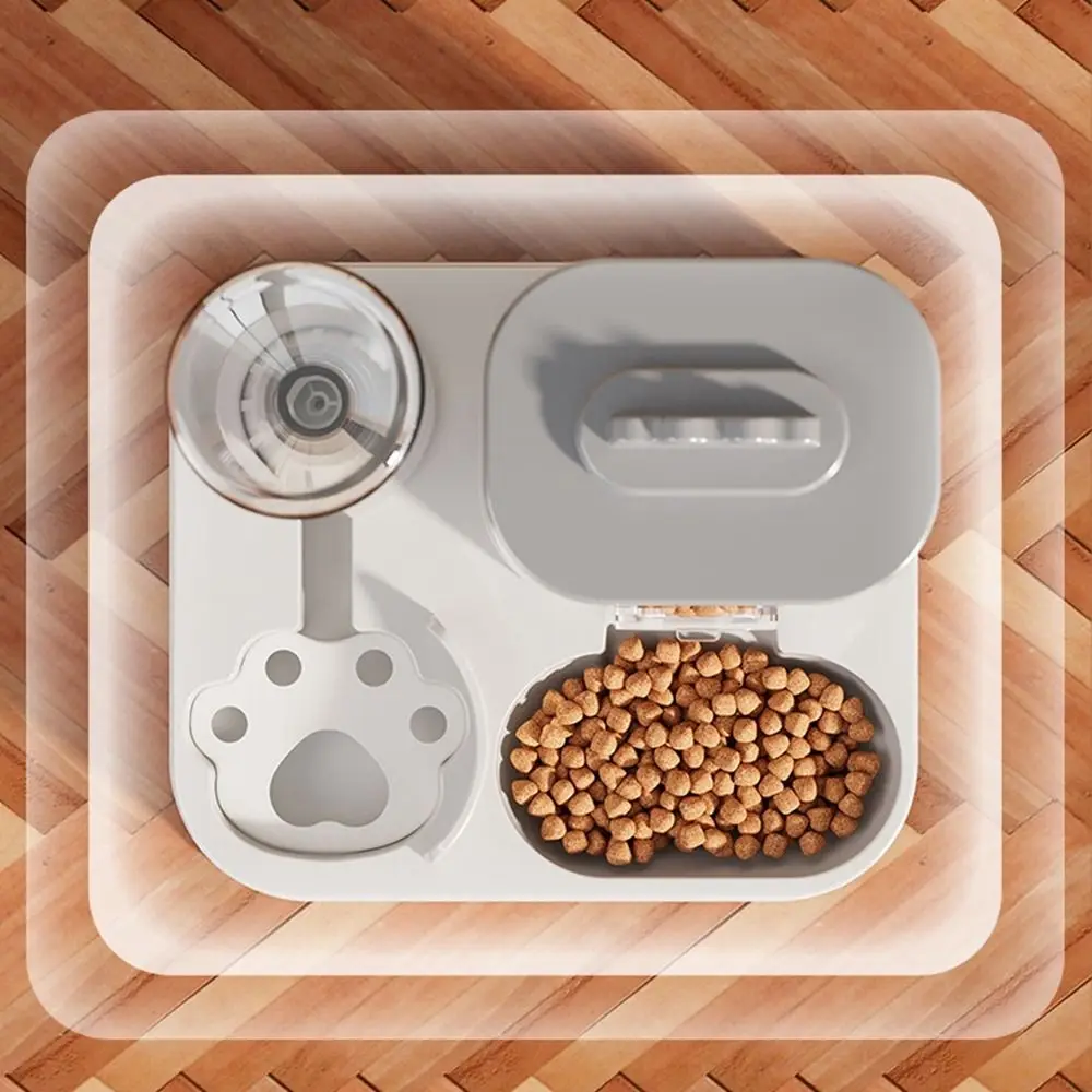 

Large Capacity 2 in 1 Cat Food Dispenser Detachable Dry Wet Separation Dog Cat Food Bowl with Water Fountain