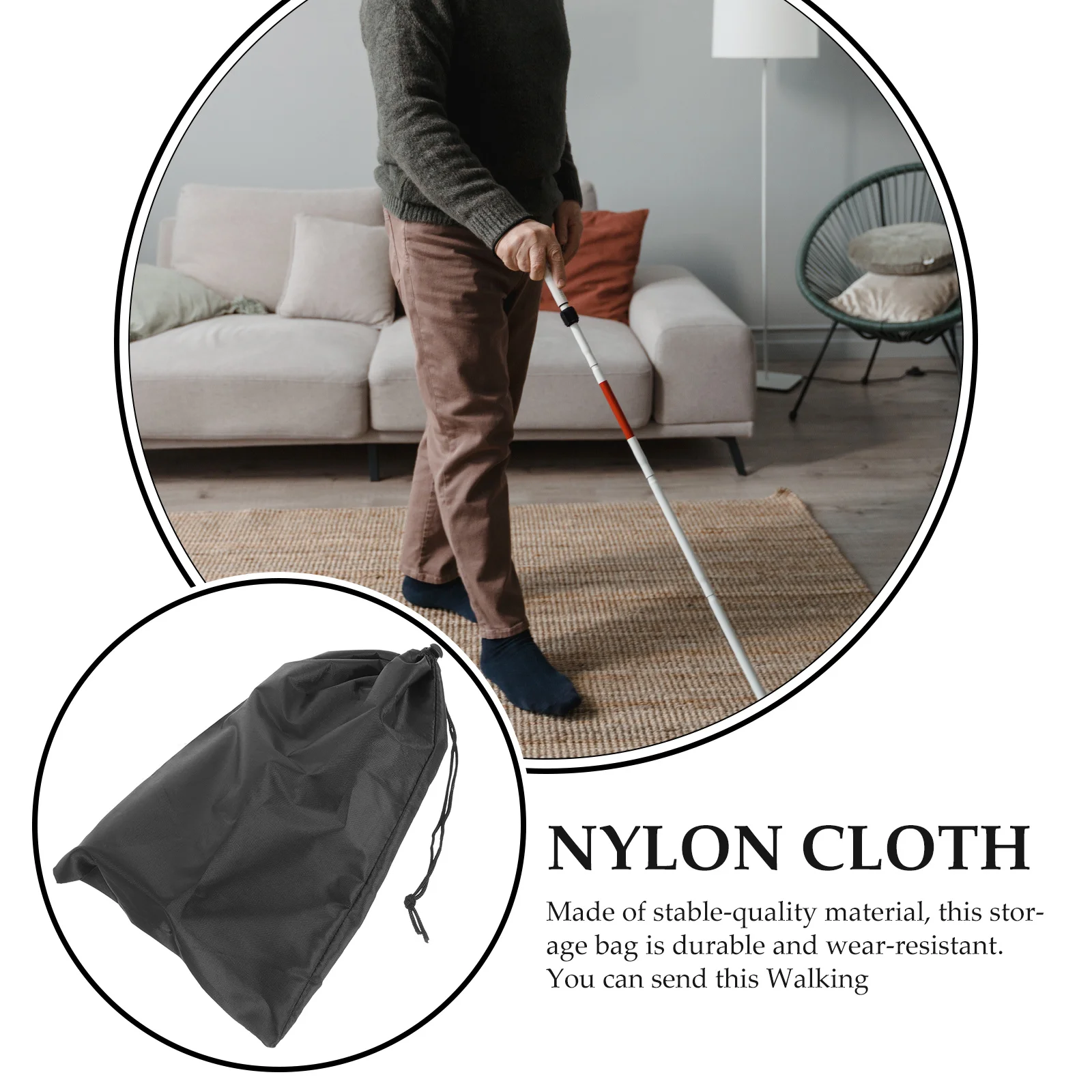 

Walking Stick Drawstring Bag Heavy Duty Storage Container For Hiking Camping Outdoor Portable Organizer Crutch Cane Bag