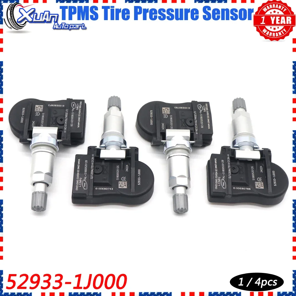 

XUAN TPMS Tire Pressure Sensor Monitoring System 52933-1J000 For Hyundai I20 Solaris Sonata VI 433MHz 2008-2017 529331J000