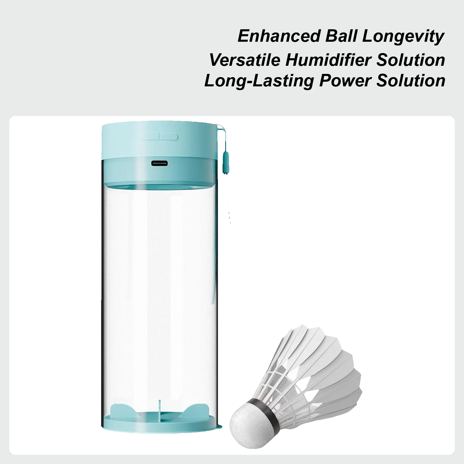 

Portable Badminton Ball Steamer 150mah Battery Humidifier Lightweight Sports Accessory for Teens Boys Women Family Youth