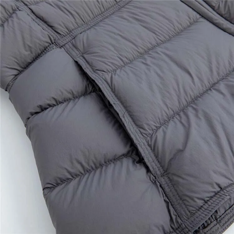 Women's Short Lightweight Hooded Down Jacket 2026 Autumn Winter High qulaity Waist-Cinched puffer coat Warm Solid color DJ729