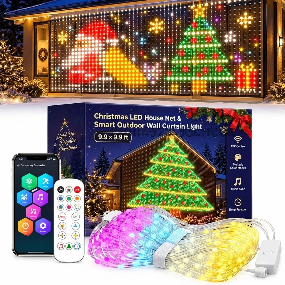 Led Fairy String Lights - Christmas LED House Net Smart Outdoor