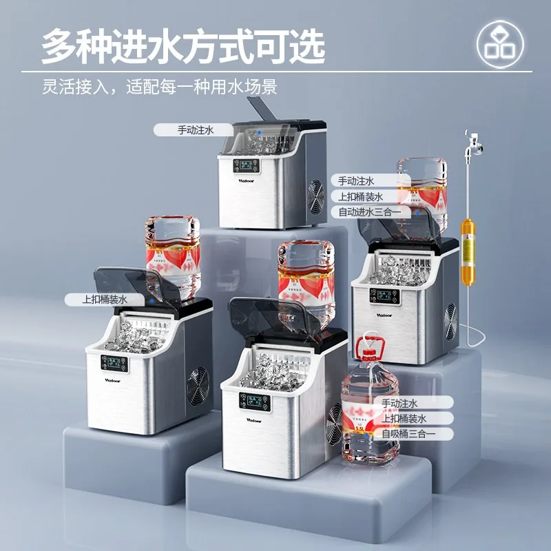 Commercial Ice Maker Machine 30kg, Portable Ice Cube Maker for Home Bar, Small Tabletop Ice Machine for Drinks