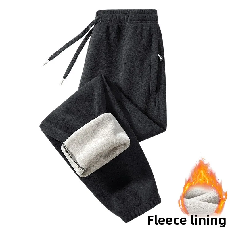 2025 New Fleece-Peaked Pants - Fall/Winter Long Pants  Fashion Denim Workwear Pants - Men's Casual Drawstring Style