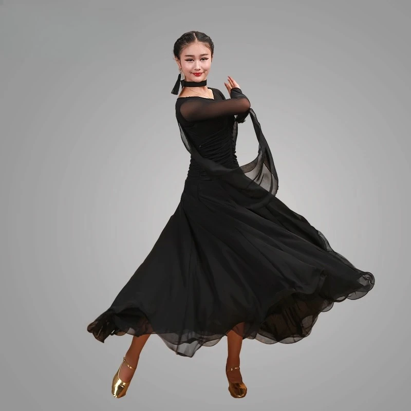 Nouvelle robe de danse moderne à pas rapide/robe de performance/robe d'entraînement/grande robe trapèze/robe de danse de salon/robe de valse