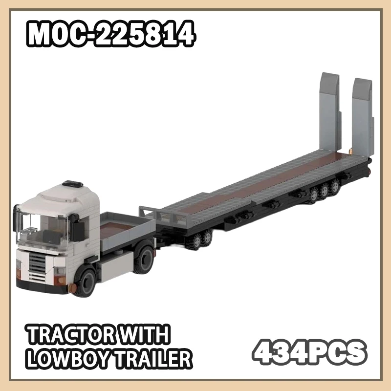

MOC-225814 Tractor With Lowboy Trailer Engineering Vehicle Building Blocks Creative Garage Toys Christmas Child DIY Gifts 434PCS