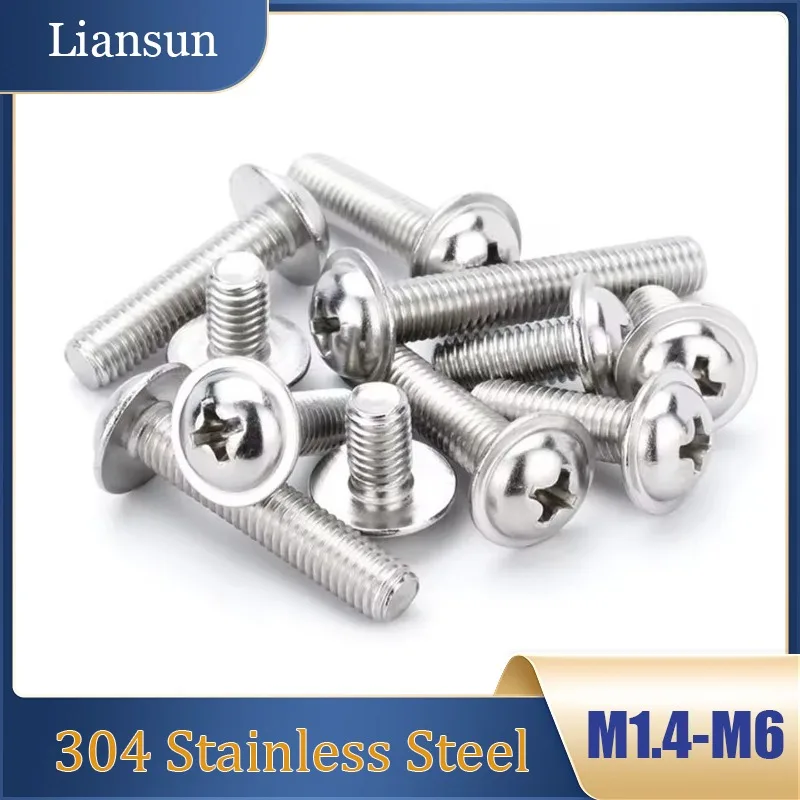 

M1.4 M2 M2.5 M3 M4 M5 M6 304 Stainless Steel Flange Cross-Head Pan-Head Screws with Washers Cross-Head Pan-Head Screws and Bolts