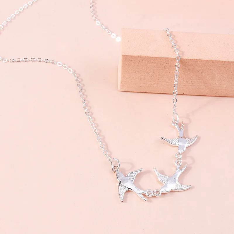 Aihua Romantische Taube Taube Anhänger Halsketten Einfache Ketten Halsketten für Frauen Mädchen Mode Schmuck Geschenke – Detail 5