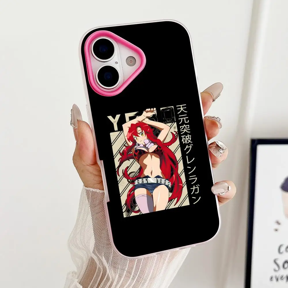 

Anime Yoko Littner Jelly Double layer Rose Red Mobile Phone Case for iPhone 17 16 15 14 13 12 11 Air Pro Max Plus Protective