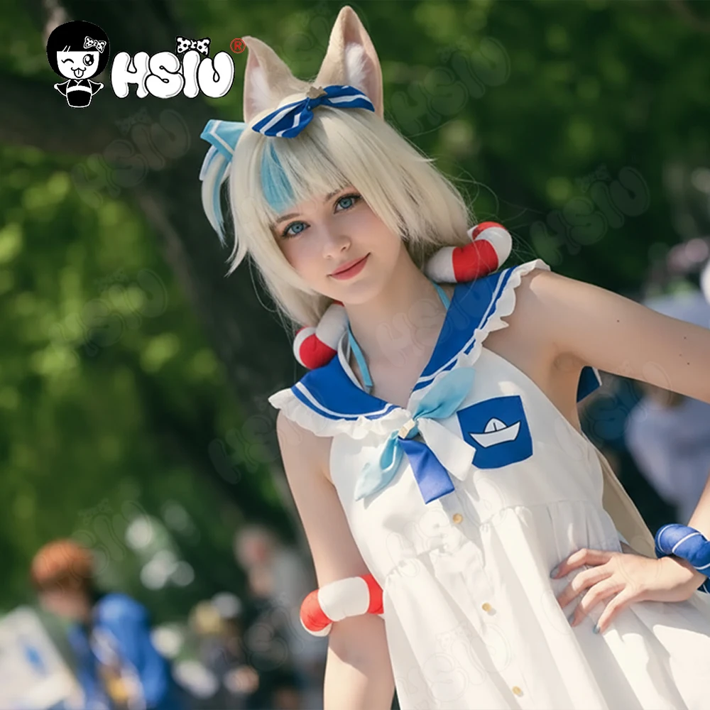 Samekosaba コスプレ衣装 ウィッグ Sameko Saba Cosplay Costume Wig HSIU Blond Long Hai Sailor Suit