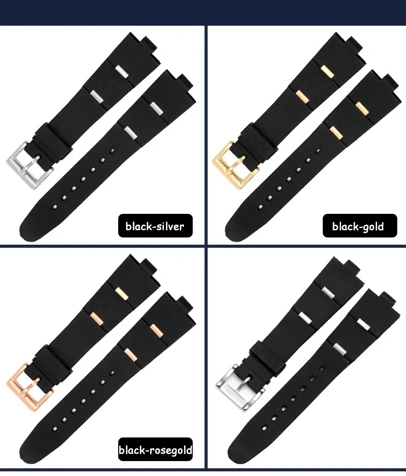 Uhgbsd 고무 시계 스트랩 교체, Bvlg DP42C14SVDGMT 남성용 실리콘 밴드, 24mm 22mm, 볼록 8mm 액세서리