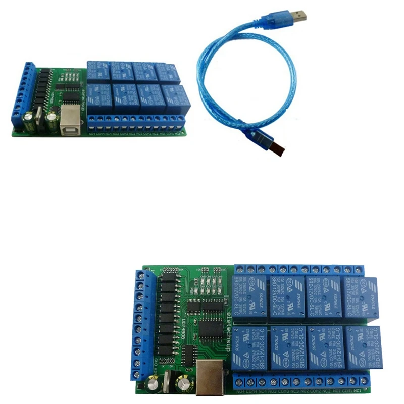 

8Ch USB Serial Port Optical Isolation Relay Module Rs232 Switch Board Ch340 For Win10 Win7 Linux Max Os