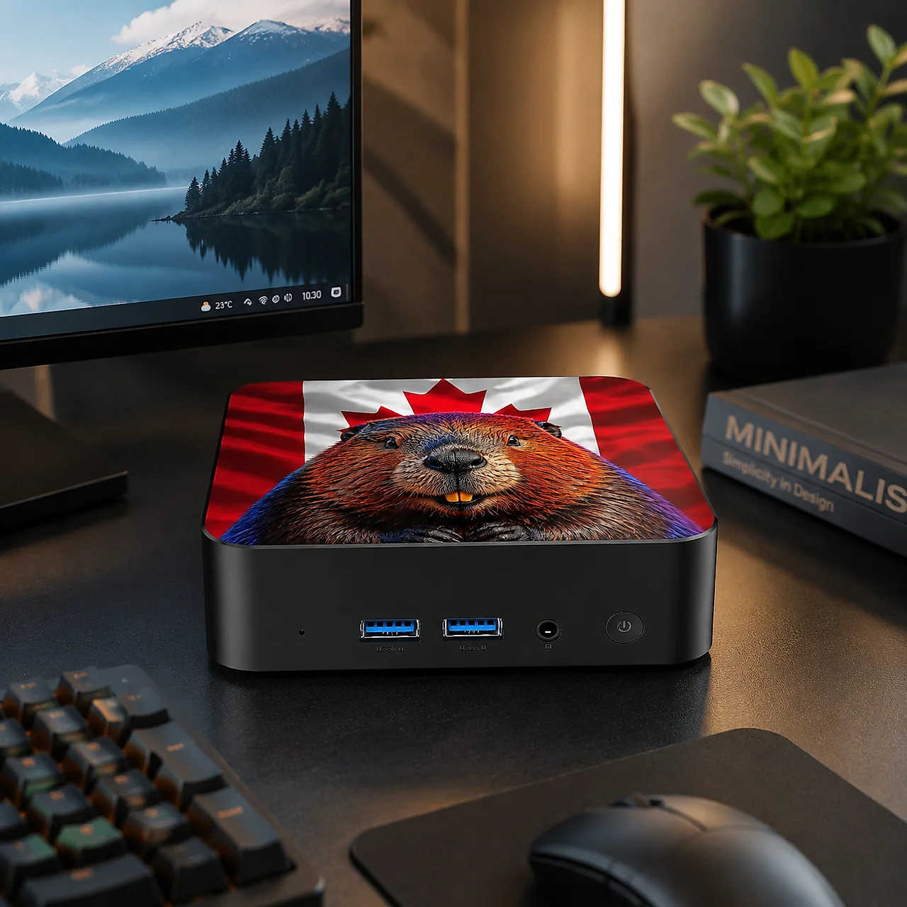 Canada Flag 2026 New Mini Desktop Core N95 16GB 1TB SSD Win11 WiFi6 BT5.2 Ultra Portable High Performance Office view 5