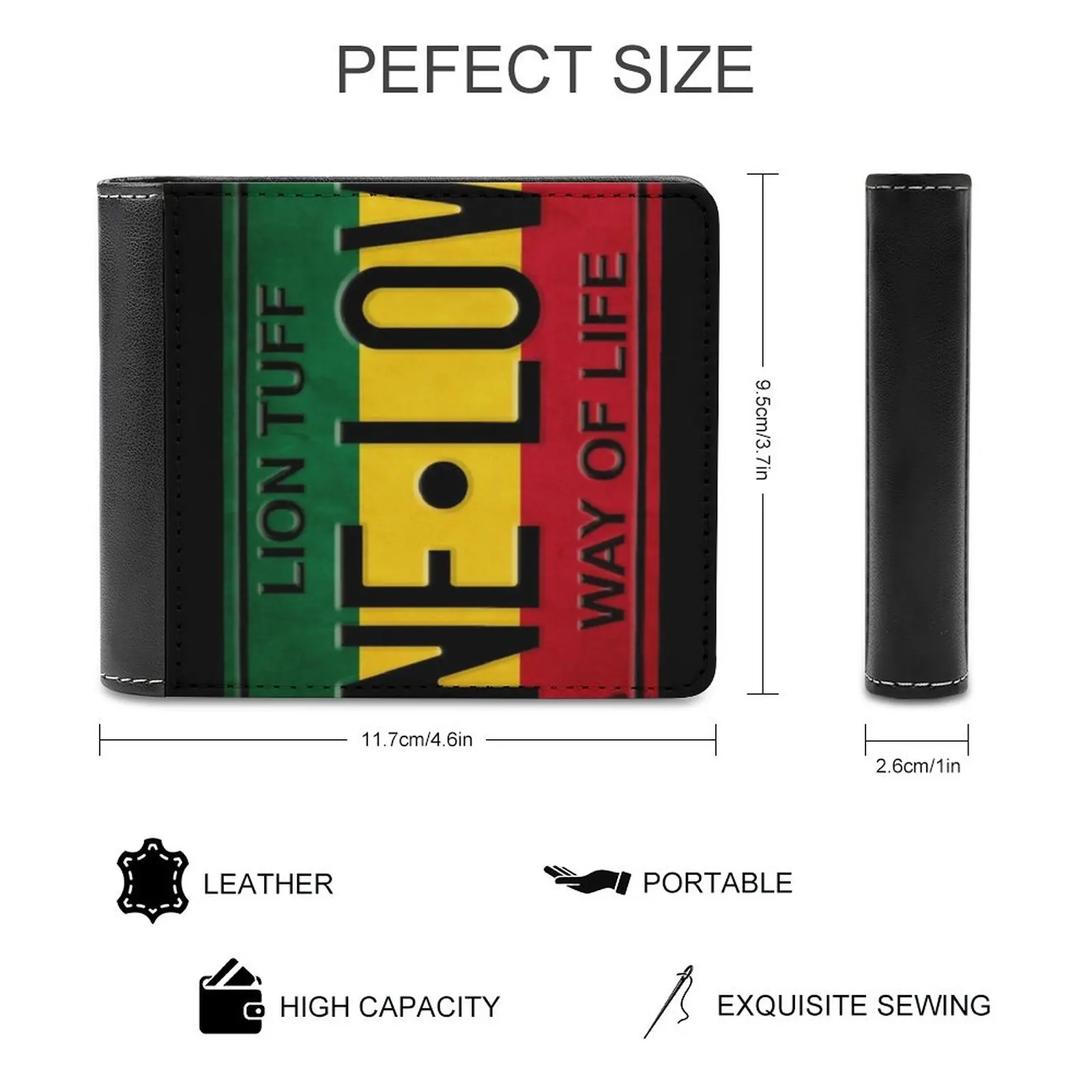 Vintage Rasta License Plate One Love Men's Wallet Purses Wallets New Design Dollar Price Top Men Leather Wallet Vintage Rasta