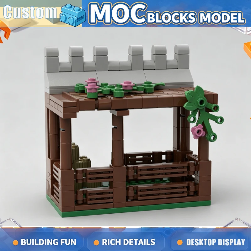 149PCS Medieval Horse Stable Building Blocks Modular Farmhouse Model Creative DIY Assembly Toy Decoration Popular Display Gift