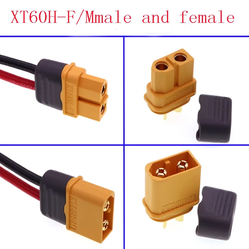 

XT60 Cable Connector Male Female XT60H Plug with Sheath Cover 14AWG 12AWG Silicon Wire for RC Lipo Battery FPV Drone