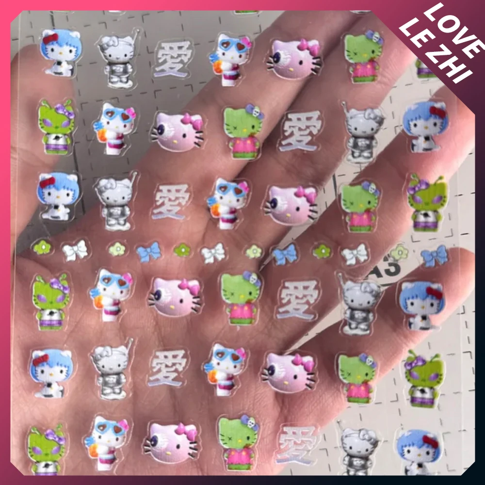 

Kawaii Children's Decoration Stickers Diy Handwork Sanrioed Hello Kitty Mobile Phone Case Fake Nails Stickers Accessories