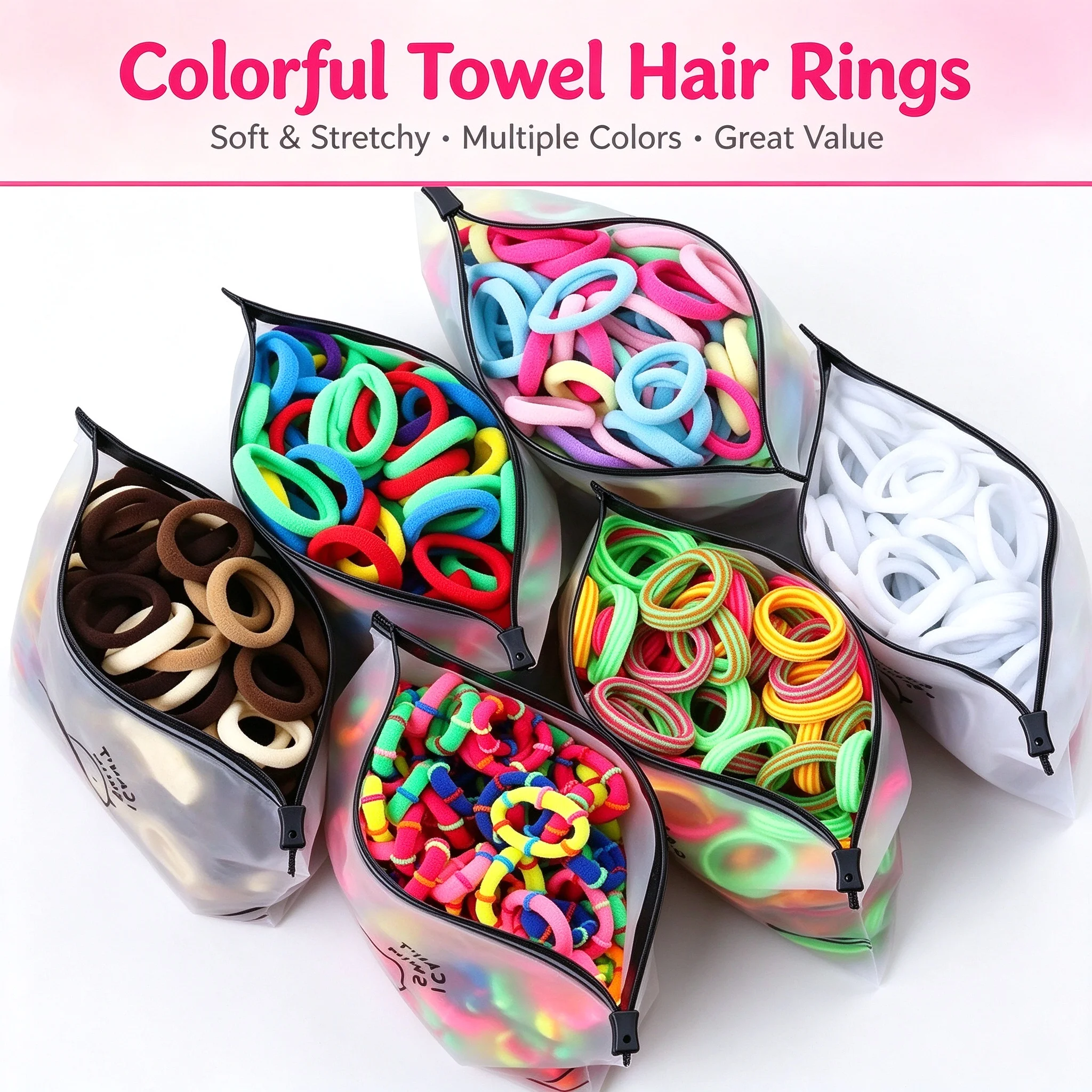 50/100 Stück Kinder elastische Haarbänder Mädchen Gum Scrunchie Gummiband für Kinder Nylon Haargummis Stirnband Baby Haarschmuck – Detail 2
