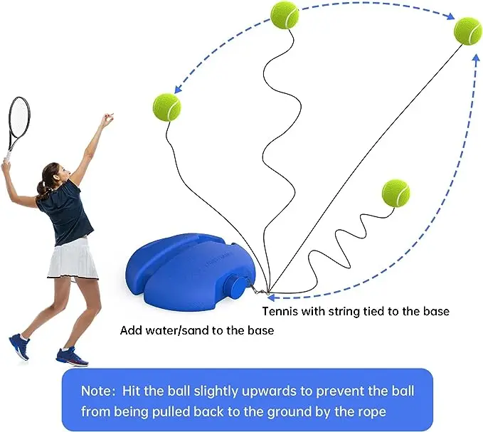 Solo Tennis Trainer Rebounder Throw Tennis Ball with String Rope Self Tennis Practice Training Equipment Tennis Exerciser Coach