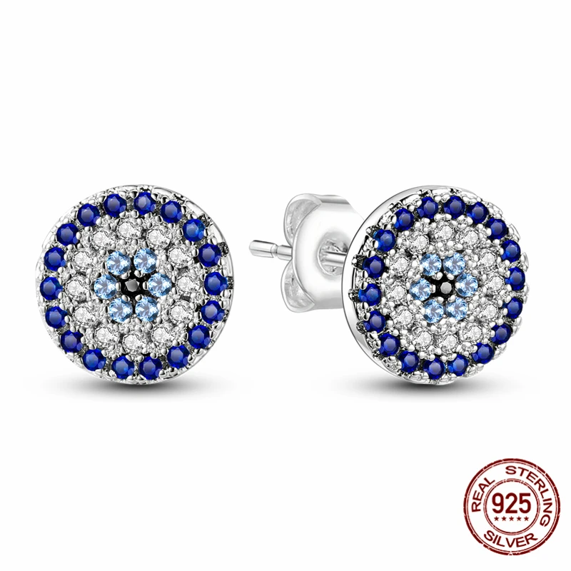 

2026 NEW 925 Sterling Silver Evil Eye Earrings for Women Fashion Earrings Ear Studs Fine Jewelry Party Gift