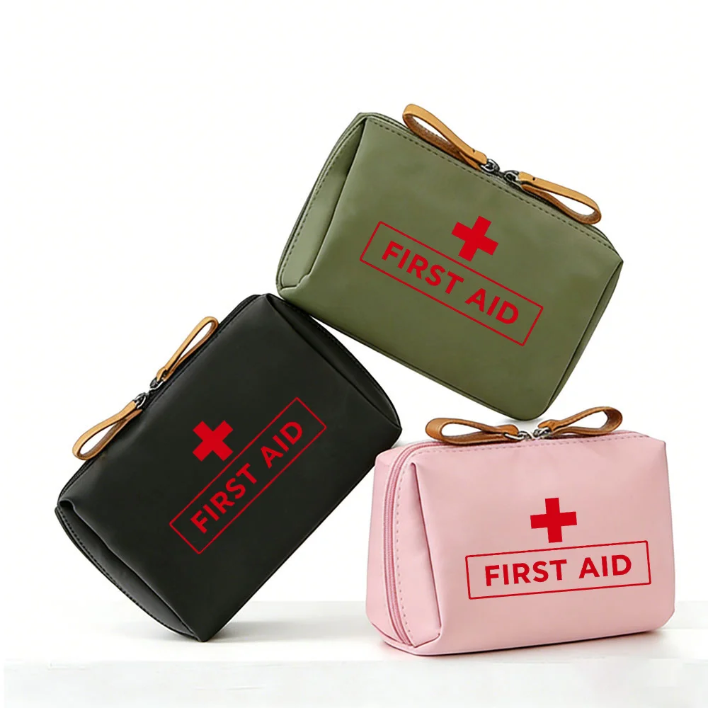 Ladies' Vintage And Travel Organizer - Themed Makeup with Cross FIRST AID Label Design And Red Cross Pattern