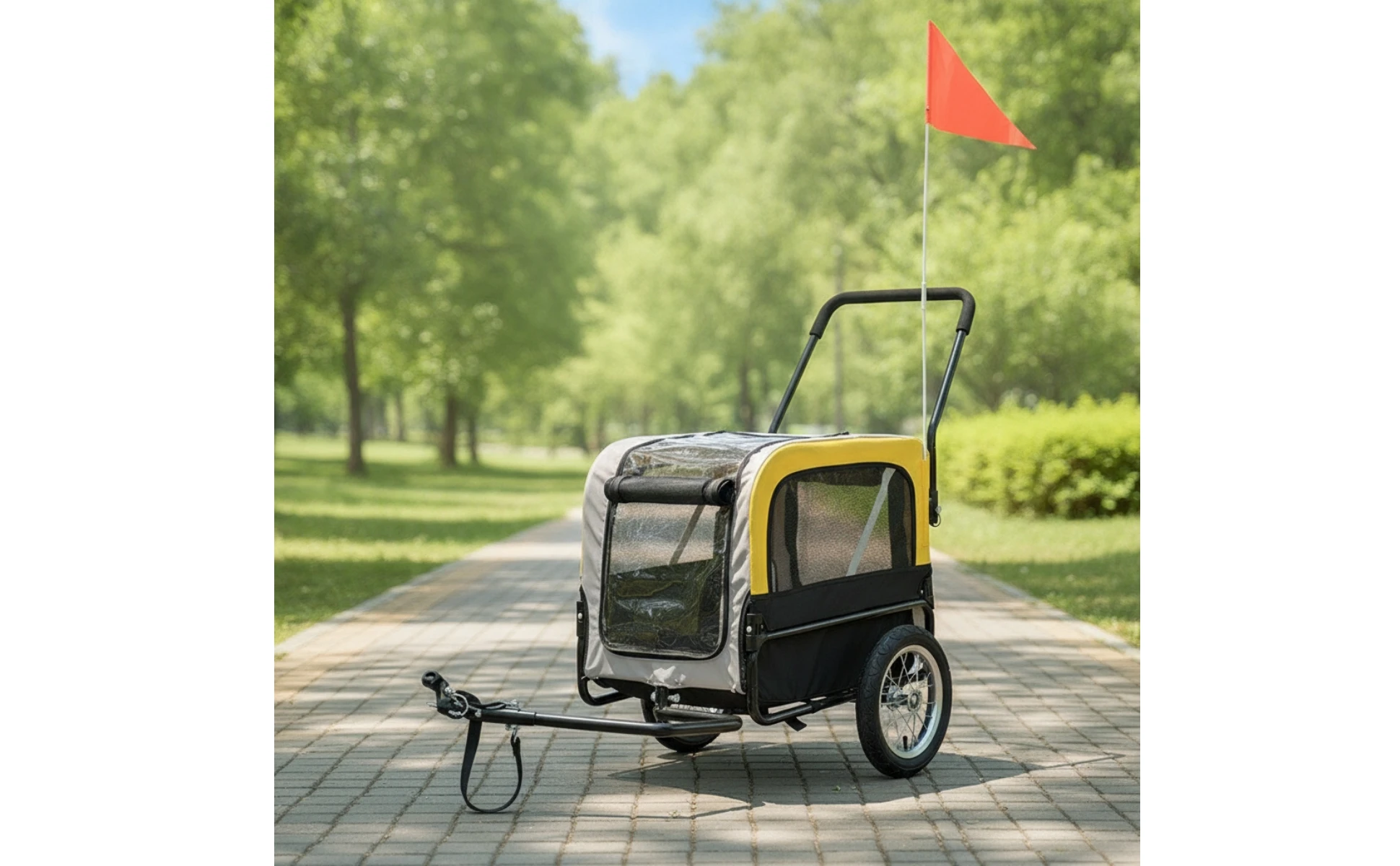 Dog Bike Trailer Convertible Pet Cycle Trailer Dog Stroller with Cycle Tow Arm Ventilated Pet Jogger with Push Handle Dog Bike Trailer Convertible Pet Cycle Trailer Dog Stroller with Cycle Tow Arm Ventilated Pet Jogger with Push Handle