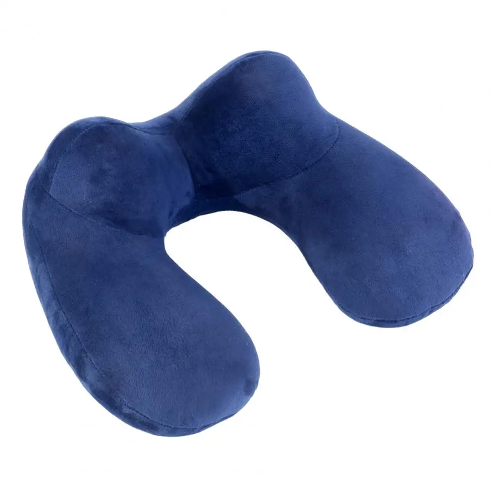 Inflatable Pillow U Shape Hump Design Extended Collar Highly Elastic No Strangulation Fit Cervical Spine Travel Pillow