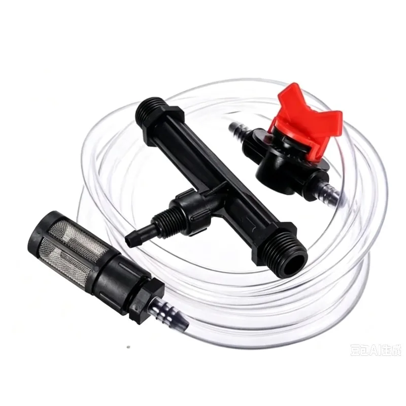 G3/4 Fertilizer Injector Filter Suction Tube Kit 6 Points Connector Garden Irrigation Tool