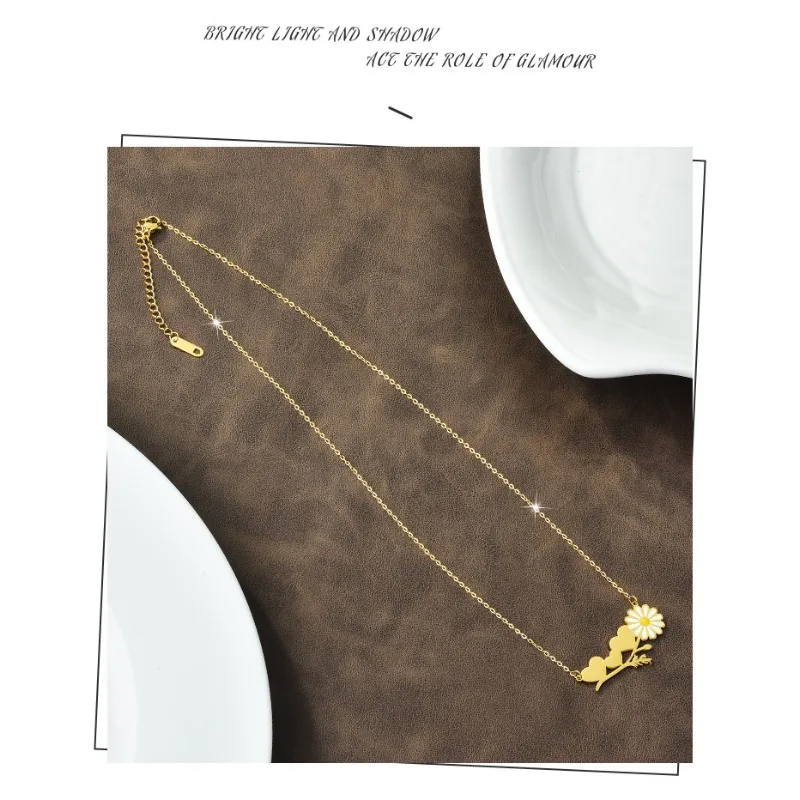 

Ожерелье с маргариткой, многофункциональная цепочка на ключицу, персонализированное ожерелье, модное колье для одежды, ретро-колье