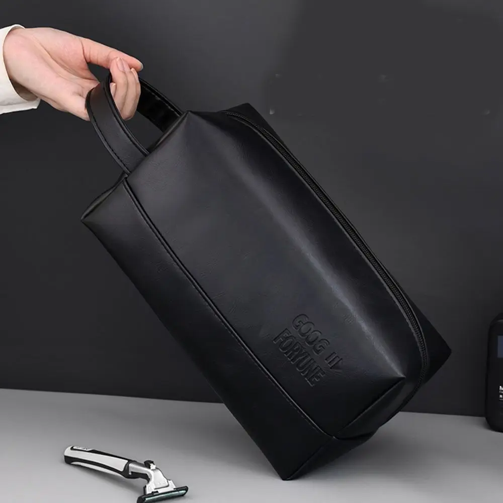 المحمولة مقاوم للماء الرجال غسل حقيبة أدوات الزينة سعة كبيرة متعددة جيب بولي Makeup ماكياج الحقيبة يده سستة الأعمال حقيبة مستحضرات التجميل الرجال