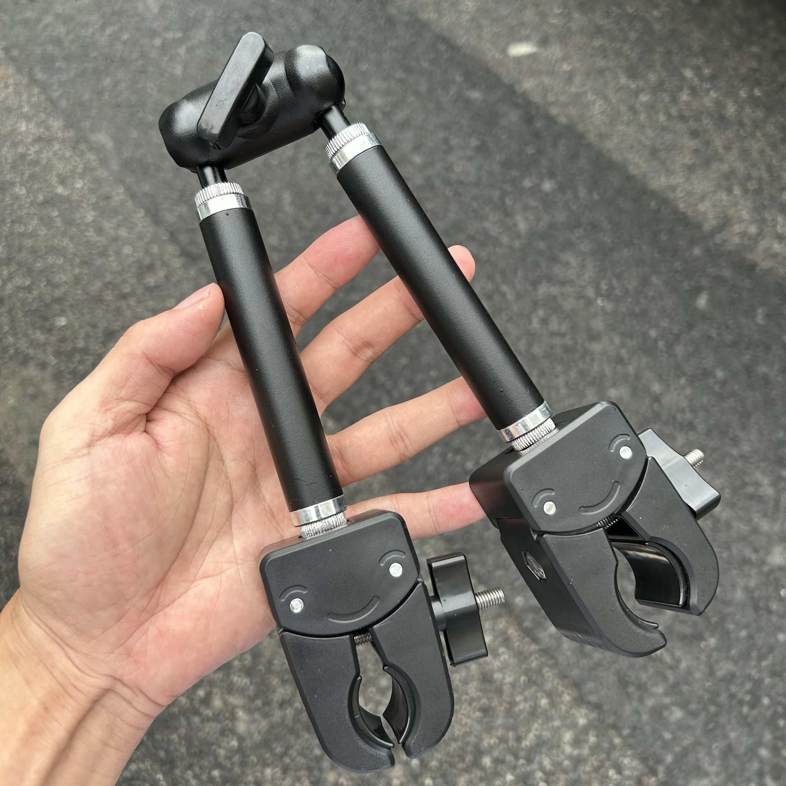 

Two Ends Thickened Jaw Metal Extension Rod Double End Clip 360 Degree Rotating Round Tube Fixing Clip Bracket Clip Large