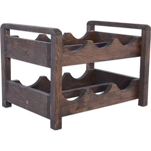 W & S Woody Sharky Zwei-Geschichte Holz Wein Rack