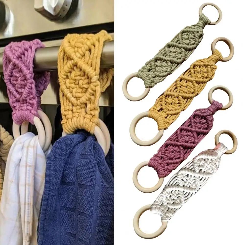 Decorative Pendant Hanger Versatile Crochet Kitchen Towel Hanger Easy Hanging Solution for Dish Towels Stylish for Various