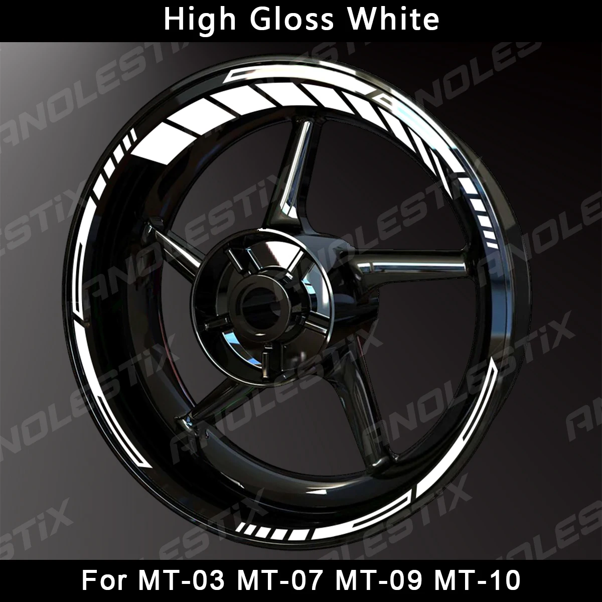 AnoleStix Reflective Motorcycle Wheel Sticker Hub Decal Rim Stripe Tape For YAMAHA MT03 MT07 MT09 MT10