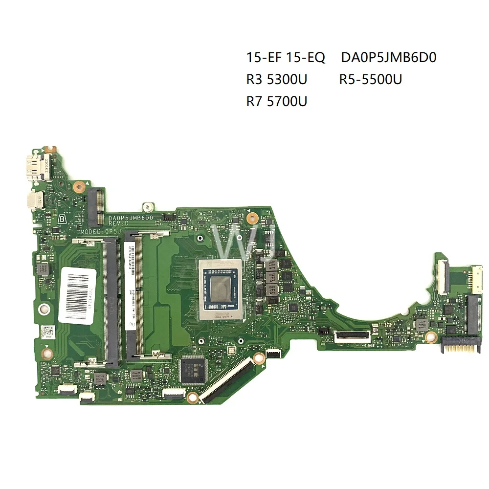 For HP 15-EF 15-EQ  DA0P5JMB6D0  R3-5300U R5-5500U R7-5700U    laptop Motherboard with 100% Tested