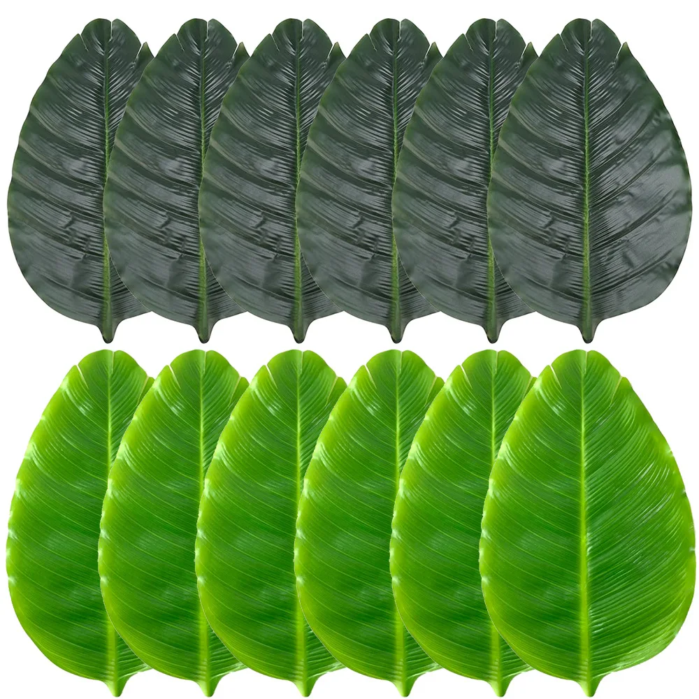 Artificial Banana Leaf Table Decor Hawaiian Beach Theme Party Home Desktop Ornament Jungle Safari Party Simulation Banana Leaf