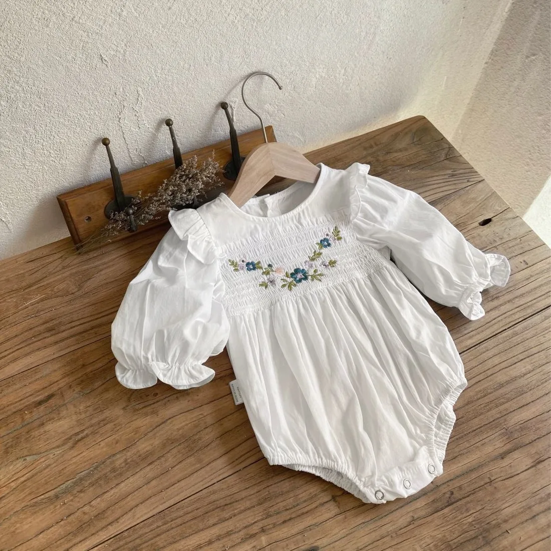 

Nebworn Girls Rompers 2026 Spring Kids Baby Girls Jumpsuits Flower Embroidery Toddler Girls Bodysuits Infant Girls Overalls