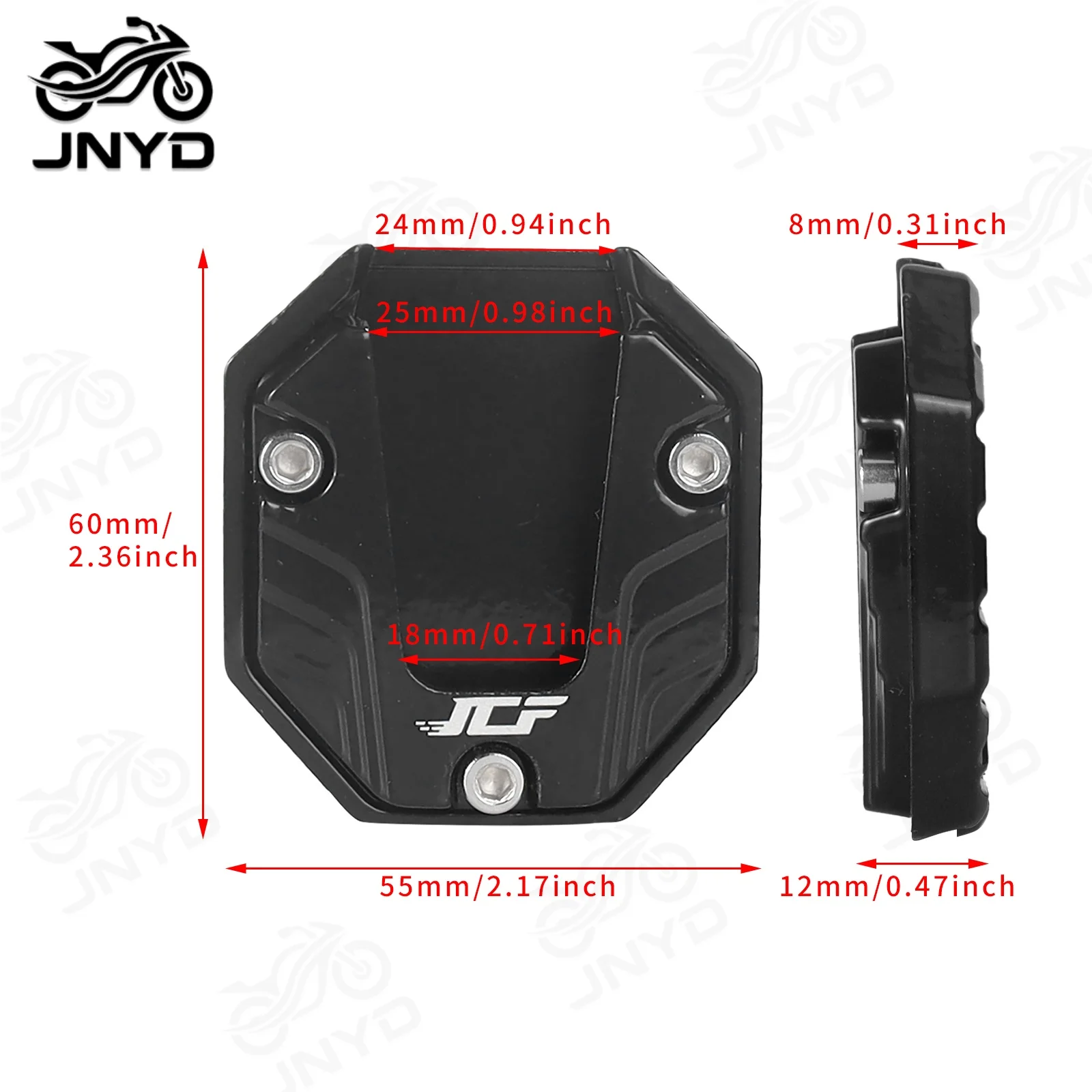 JNYD Motorcycle Bikes Kickstand Extender Foot Side Stand Extension Foot Pad Support Plate Motorcycle Accessories