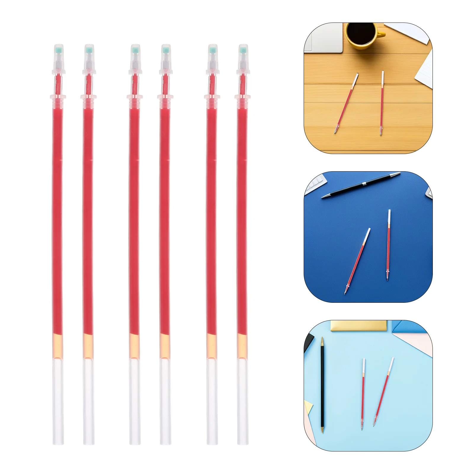 

300Pcs Red Gel Ink Pen Refills 0.5mm Fine Tip Smooth Writing Office Note Taking Business Signature Pen Replacement