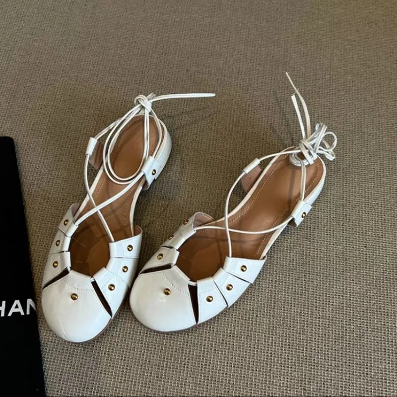 

Retro Women Shoes Exquisite Genuine Leather Roman Sandals for Woman Comfort Vacation Casual Shoes Designer Shoes Sandalias Mujer
