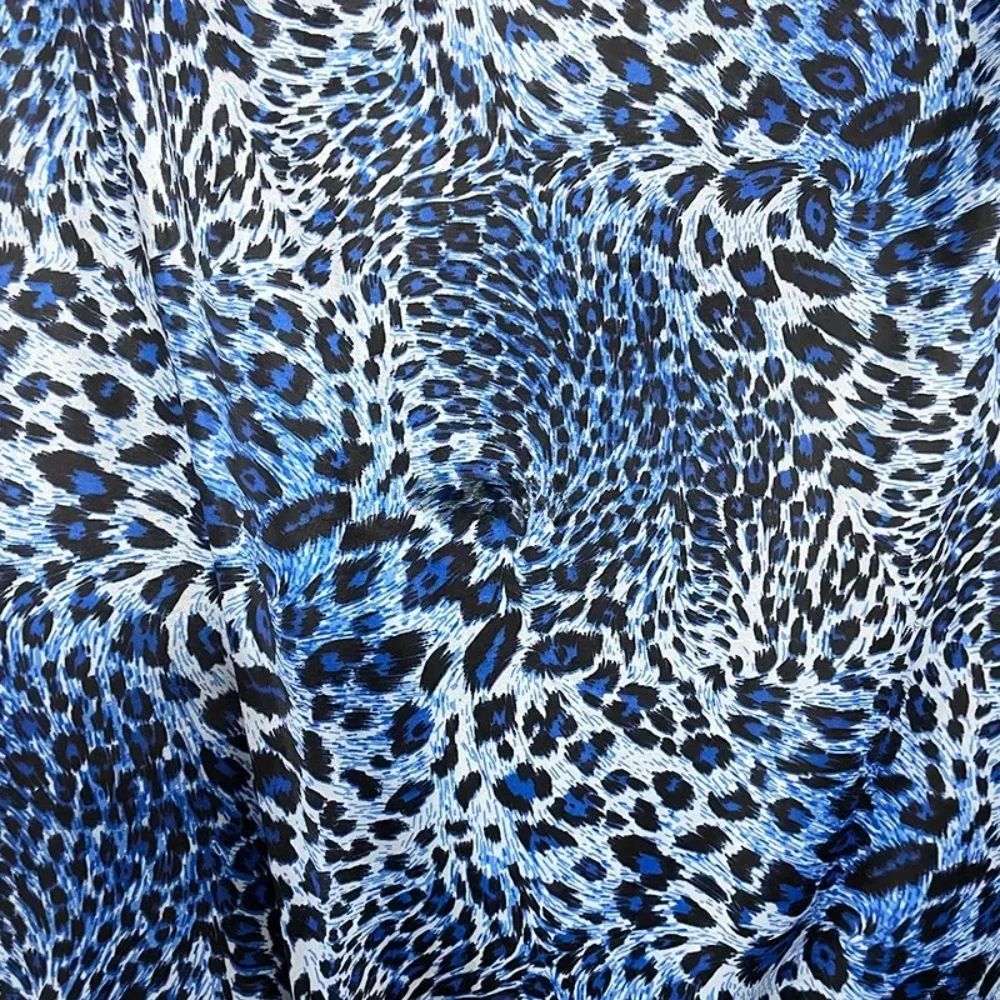 

Полиэфирная ткань с принтом для классических рубашек, модная одежда, сделай сам, пришить кофейного цвета, фиолетовый, с леопардовым принтом, ледяная шелковая ткань на метр