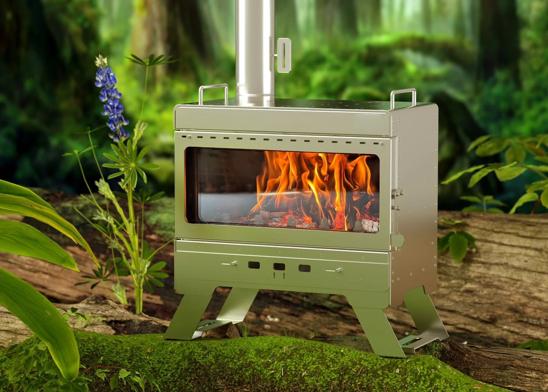 Fireplace Outdoor Fireplace Firewood Camping Stove Enclosure Tea Cooking Barbecue Firewood Stove 304 Stainless Steel